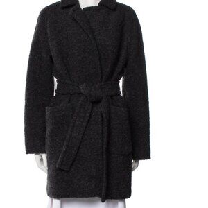 Ganni Black Boucle Coat  - Size 38